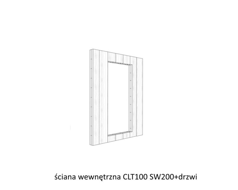 ściana wewnętrzna CLT100 SW 200+drzwi