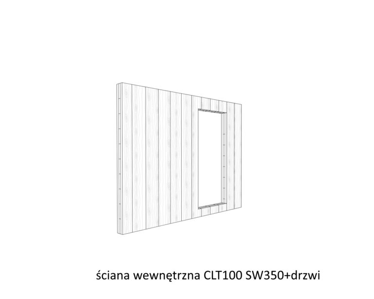 ściana wewnętrzna CLT100 SW350+drzwi