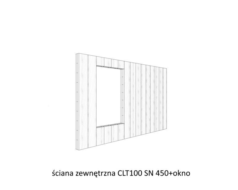 ściana zewnętrzna CLT100 SN 450+okno